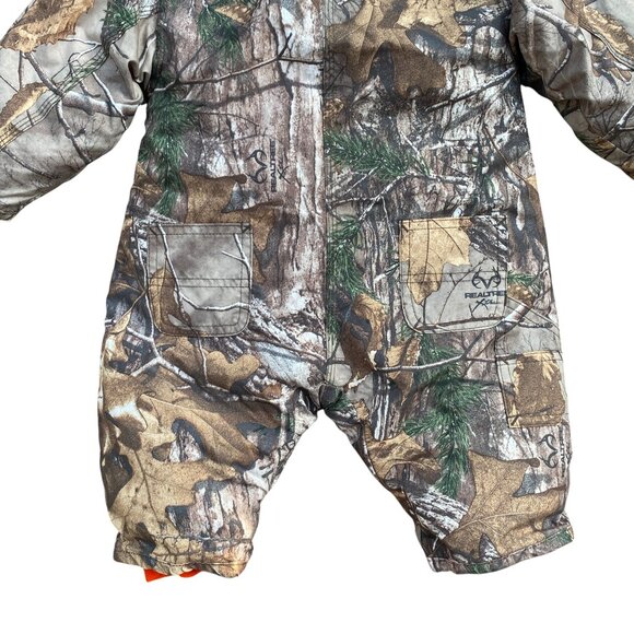 Carhartt Realtree Camo Full Zip Snowsuit Baby 6 mos Hooded Blaze Orange Outdoor - Picture 13 of 15